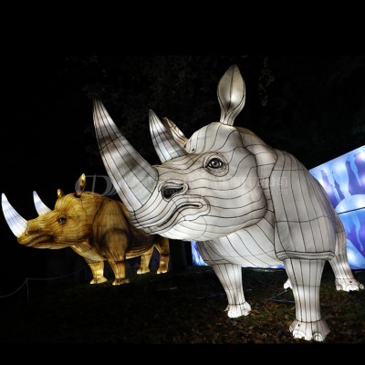 Party Show Chinese Festive Large Rhino Lantern Christmas Lantern