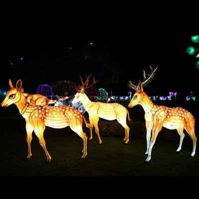 Outdoor Decorative Lanterns Christmas Deer Lantern Animal Lantern Show