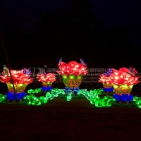 Butterfly and Big Flower Chinese Silk Lanterns Festival Lights