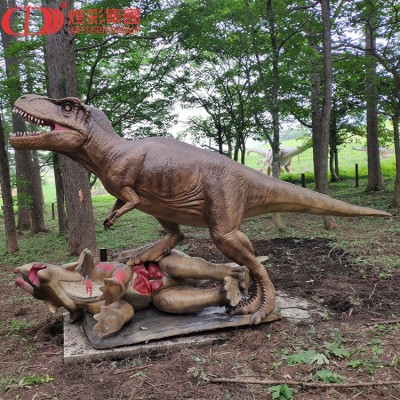 Amusement dinosaur park realistic animatronic fighting dinosaur for sale