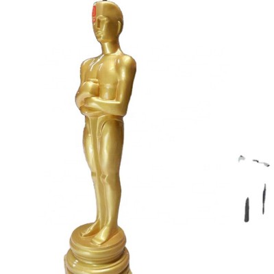 Indoor Home Decor Gold Plated Fiberglass Life Size Oscar Figure Statue