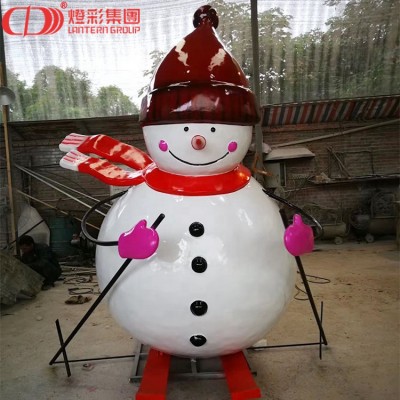 Christmas decoration supplies fiberglass snowman statue