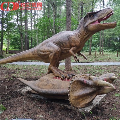 Lifelike real dinosaur fighting sets large dinosaurios animatronic