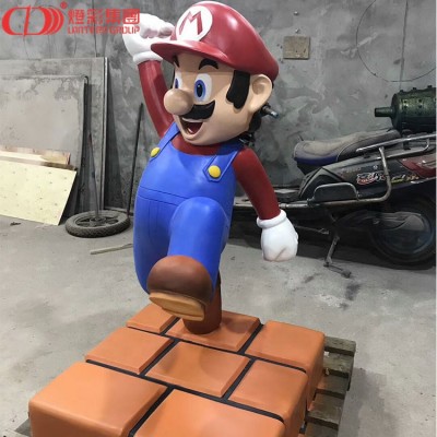 Handmade Outdoor Fiberglass Statue Life Size Super Mario